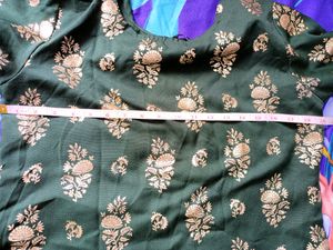 Its A New Suit With Gold Print (Bottle Green)