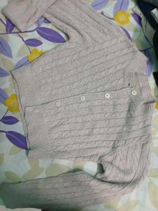 Light Pink Cable Knit Cardigan