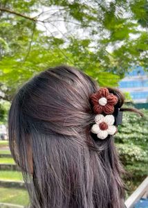 Crochet Flower Hair Clips - Set of 3