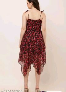 Chic Red Leopard Print Dress