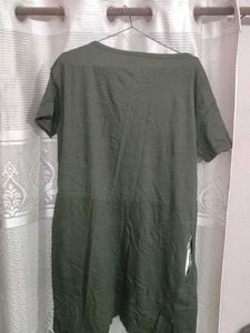 Olive Green "Laugh Love Smile" Graphic Tunic