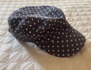 Polka dot jean cadet cap/military cap