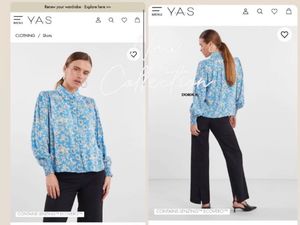 Blue Floral Print Button-Up Shirt