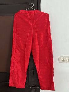 Red Embellished kurta Set with palazzo