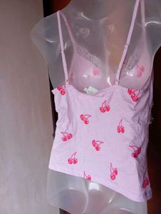 Cute Cherry Print Camisole Top