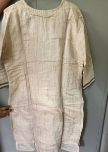 Classic Beige Kurti with Leaf Print