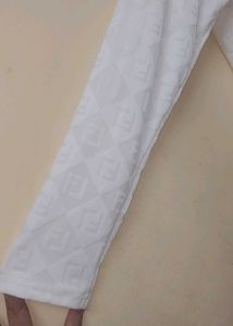 White Fendi Patterned Long Sleeve Tshrit