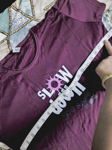 Maroon "Slow Down" T-Shirt &amp; Pants Set