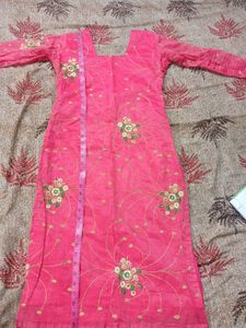 Pink Embroidered Kurti
