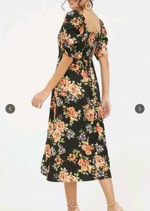 floral midi A-line dress