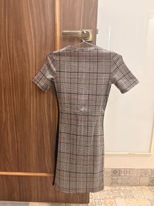 H&amp;M Tartan Print Mini Dress with Side Stripe