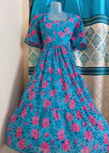 Blue Floral Maxi Gown