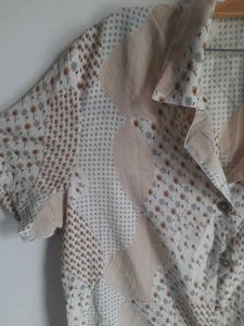 Retro Patchwork Short Sleeve Shirt