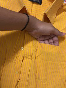Men's Yellow Striped Button-Up Shirt