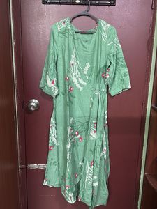 Green Floral Print Kurta