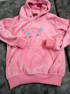 Nike Pink Velour Hoodie
