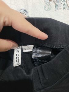 H&amp;M Black Leggings with Tan Side Stripe