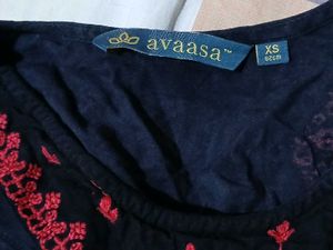 🩷Avaasa Embroidered Black Kurta (xs)