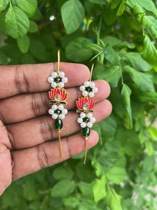Exquisite Lotus Pearl Dangle Earrings