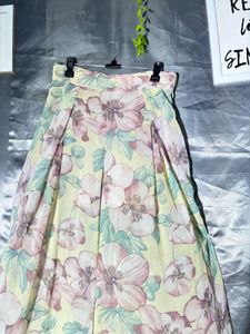 ZARA Floral Wide Leg Pants