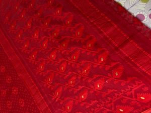Red Jamdani Saree