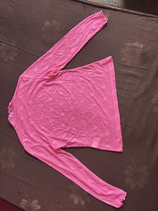Pink Floral Mesh Top