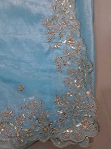 Stunning Blue &amp; Teal Ombre Saree