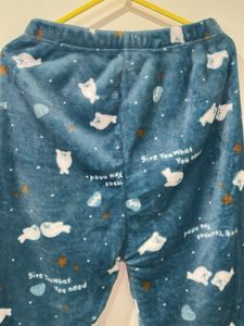 Blue bear and stars fleece warm pyjama