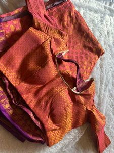 Elegant Pink &amp; Gold Saree🥰