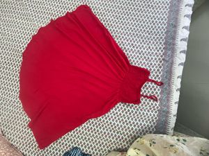 Vibrant Red Ethnic Midi dress