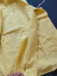 Yellow Hooded Casual Shirt