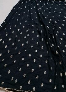 Black Skirt Type Plazzao With Gold Print
