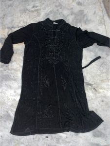 Black Embroidered Kurta suit set designer