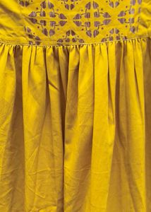 Yellow Kurta with Printed Sleeves
