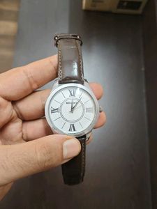 Classic Brown Leather Men's Analogue Strap Watch