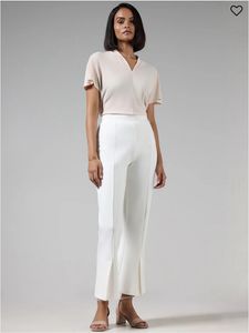 Westside White Bootcut Flared Slit Pant