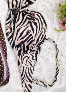 Zebra Print Bikini Top with bottom
