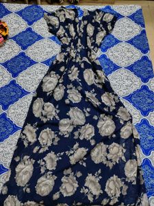 Floral Print Navy blue Maxi Dress