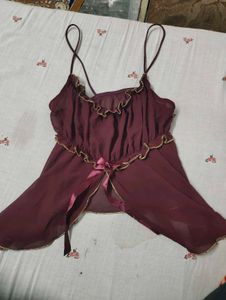 Sheer  chatpata topwith Gold Trim