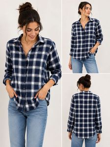 Classic Blue Plaid Flannel Shirt
