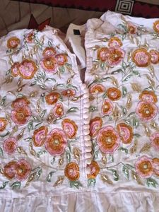 Embroidered Tiered Kurta