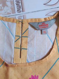 Yellow beautiful kurti with sequence all over