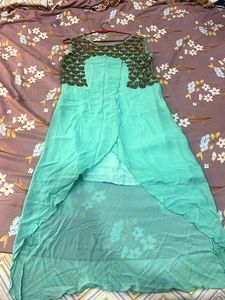 sea green embellished kurta