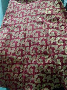 Elegant Rust &amp; Gold Brocade Lehenga