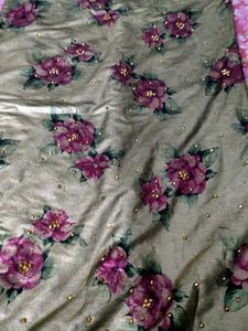 PURPLE SAREE ZARI WORK