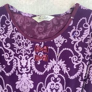 Purple Brocade Pattern Top