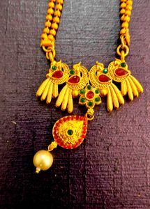 Gold Peacock Necklace with Earrings