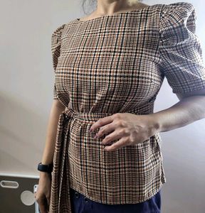 k-drama inspired checked top