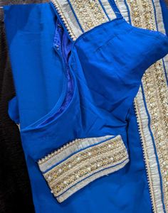 Elegant Blue Saree with Embellished Blouse