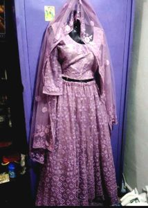 Stunning Lavender Embroidered Lehenga Choli